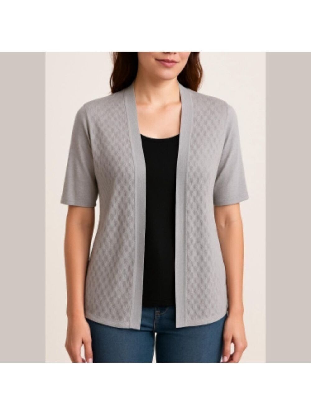 CYNTHIA ROWLEY - Linen blend open cardigan Sz M